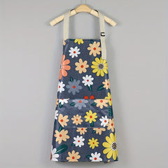 Stylish Flower Apron with Adjustable Halter for Chefs Gardeners Bakers