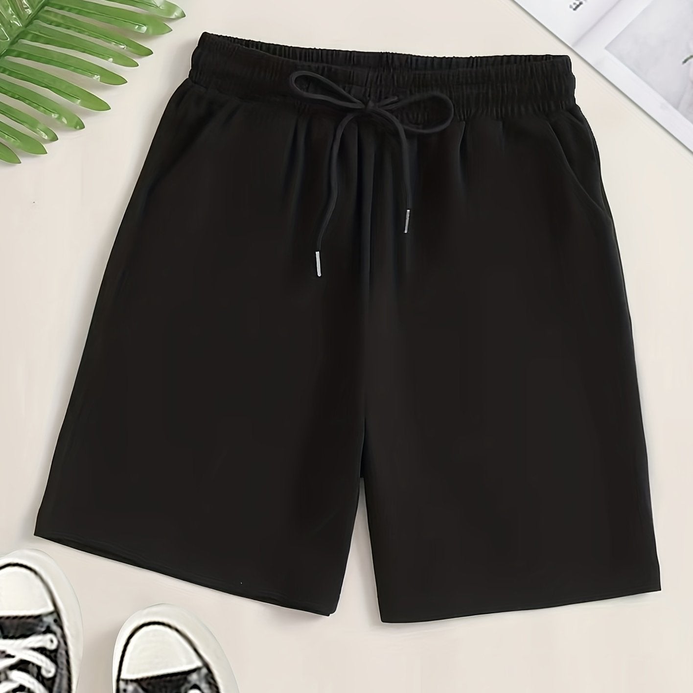 Casual Drawstring Shorts with Pockets