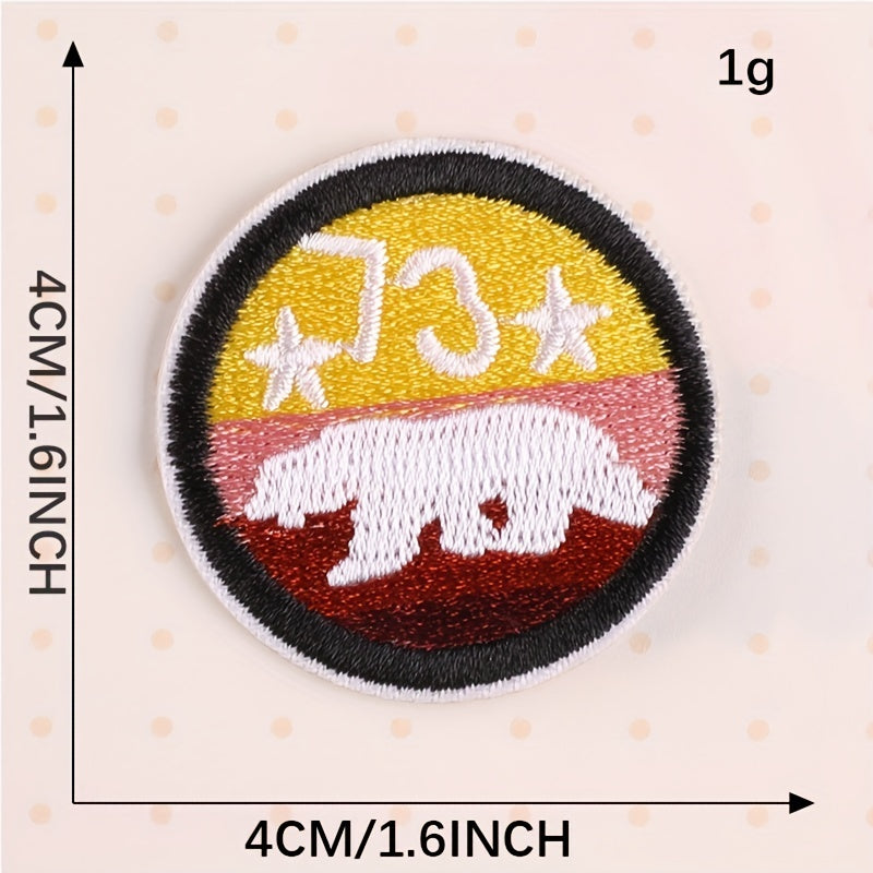 3pcs Cartoon Animal Number Badges Patches Iron on for Girls Clothing