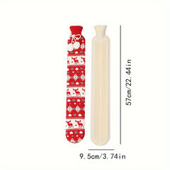 Long Rubber Hot Water Bottle 33.81oz with Lid - Winter Neck Warmer & Hand Warmer