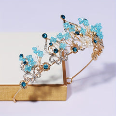 Princess Tiara Head Jewelry with Rhinestone and Faux Pearl