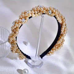 Vintage Inspired Bridal Headband with Pearl & Crystal Accents
