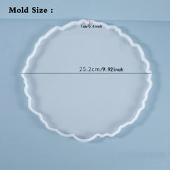 Large Round Resin Tray Mold Irregular Silicone Serving Tray Geode Agate Epoxy