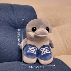 Adorable Shark & Wooden Plush Figures Mixed Character Decor Gift