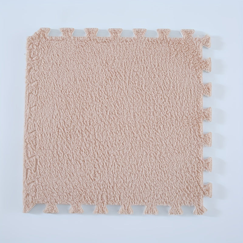 12pcs Plush Puzzle Foam Floor Mat for Bay Window Comfort