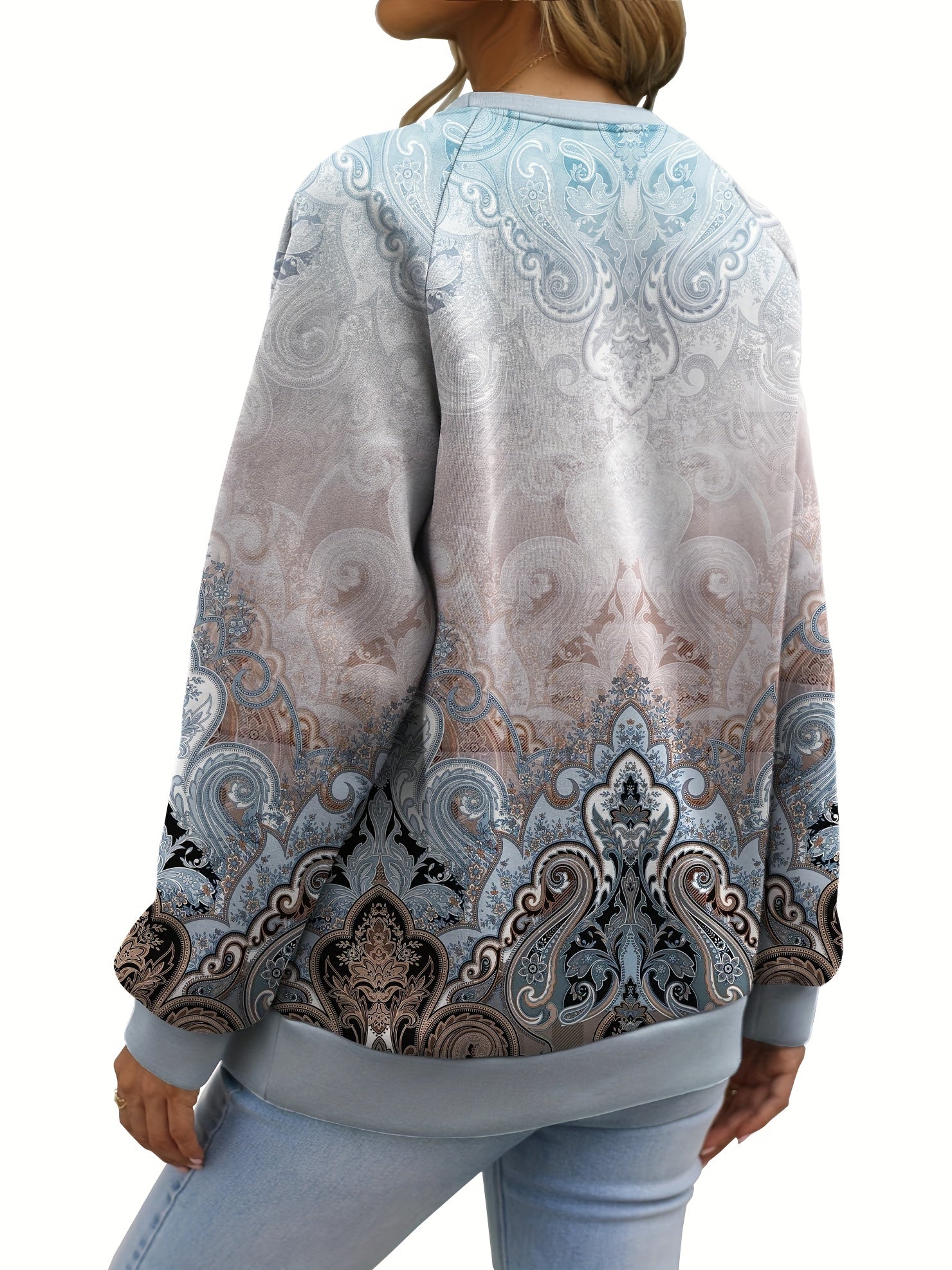 Women's Allover Print Pullover Sweatshirt
