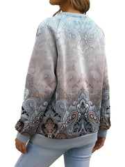 Women's Allover Print Pullover Sweatshirt