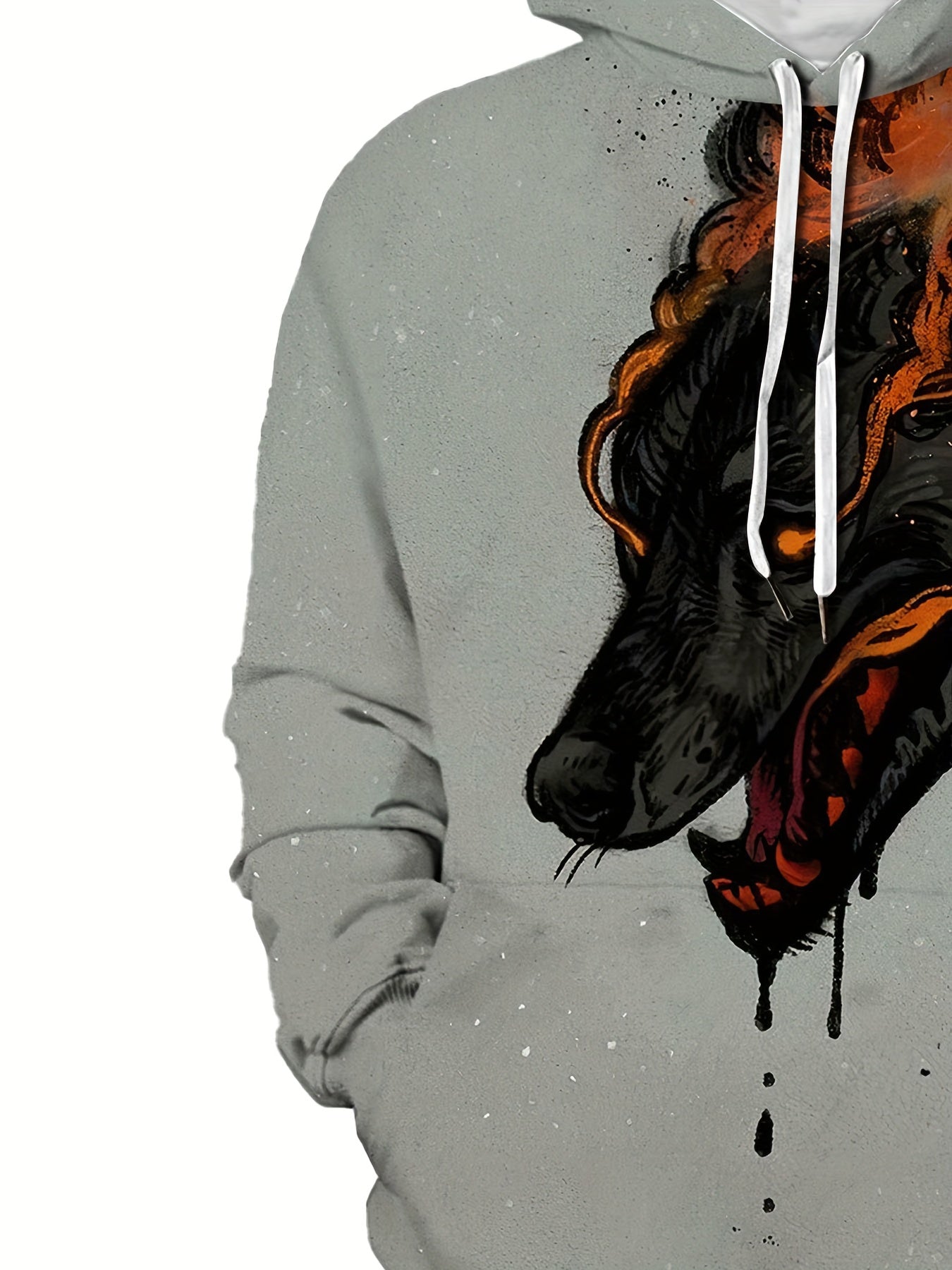 Men's Casual Wolf 3D Print Hoodie Sweatshirt
