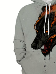Men's Casual Wolf 3D Print Hoodie Sweatshirt