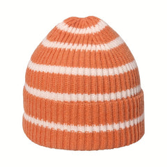 Kids' Striped Woolen Windproof Beanie Hat