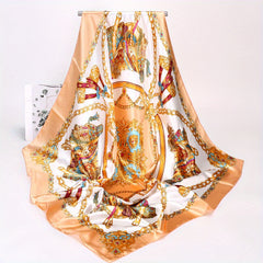 89 Print Square Classic Sunscreen Versatile Bandana Silky Scarf