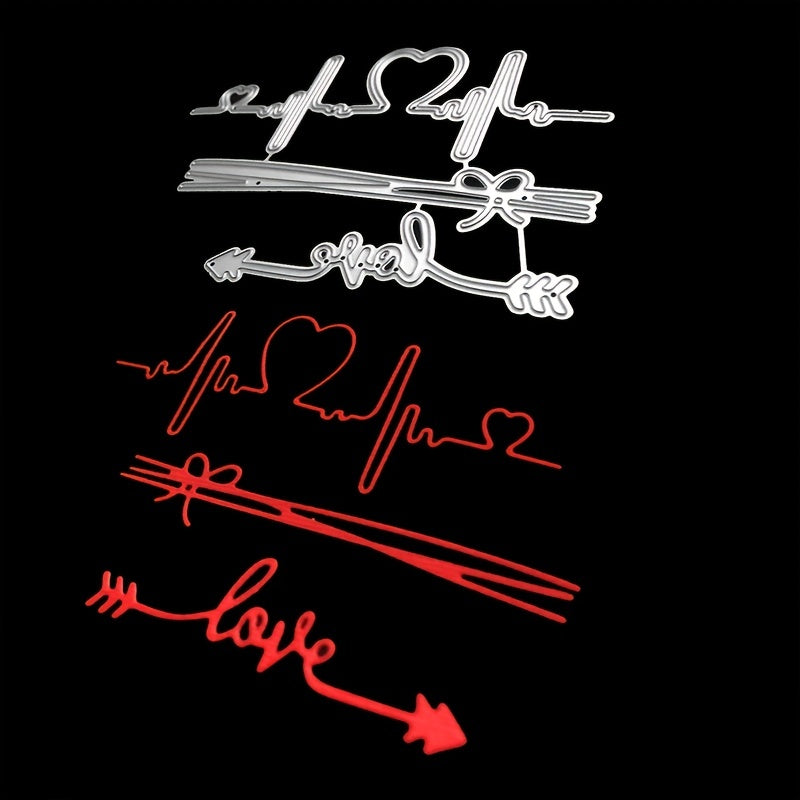1pc Heart Cutting Dies 3D Love Letter Metal Die Cuts Happy Valentine Stencil