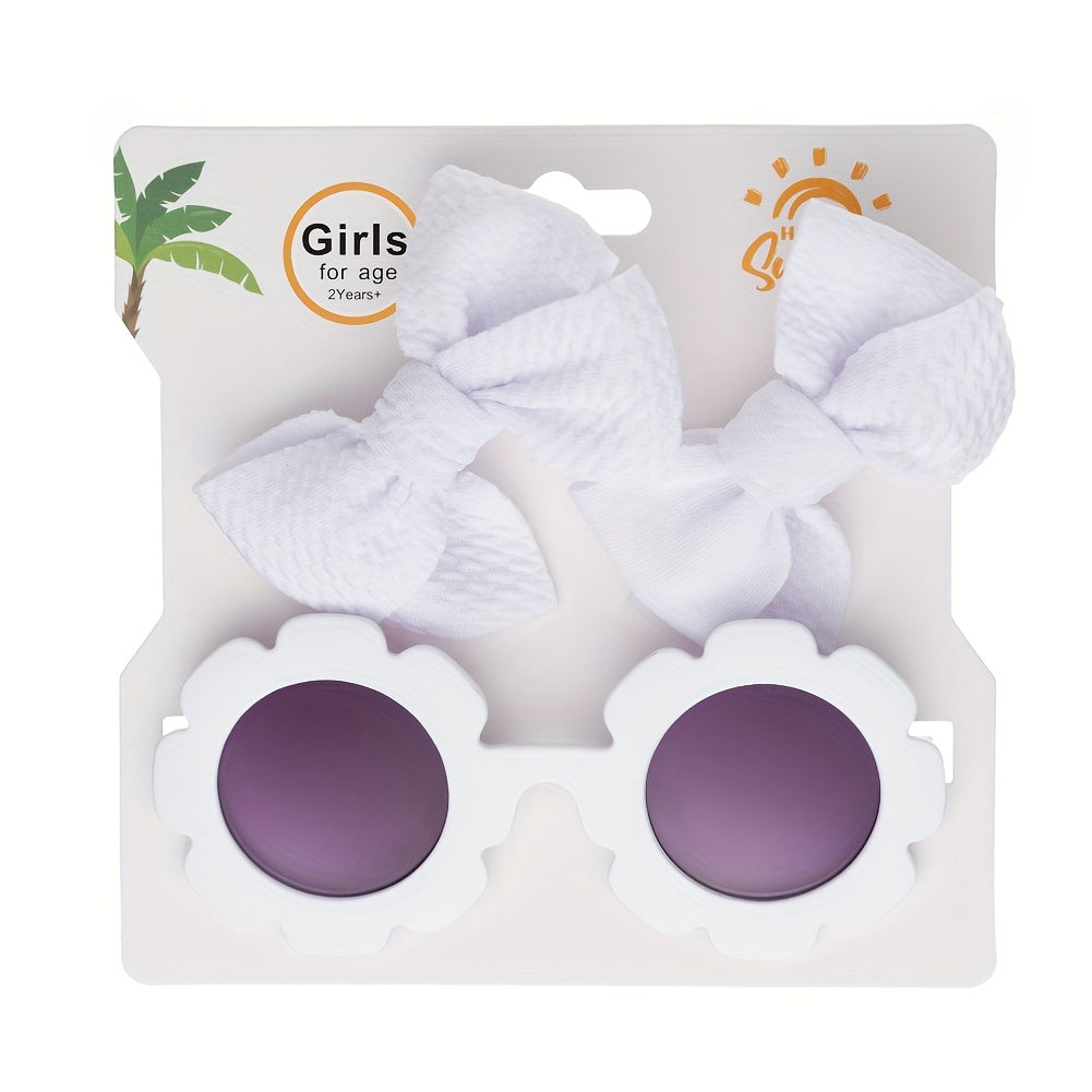 Flower Frame Sunglasses Hair Clips Set