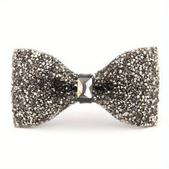 Bow Knot Faux Diamond Bow Tie for Banquet Wedding Men