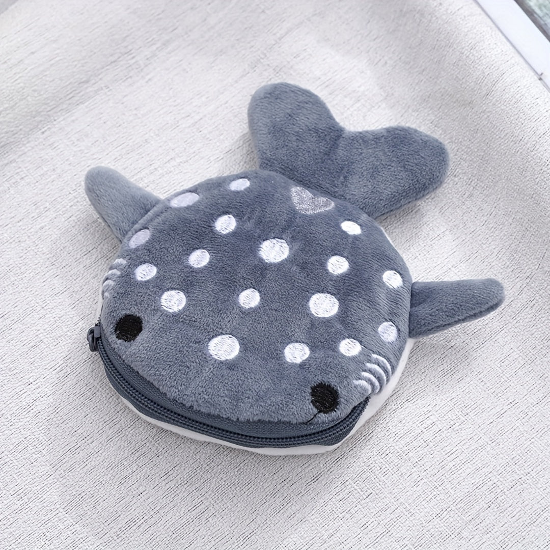 Plush Cartoon Shark Coin Wallet for Kids