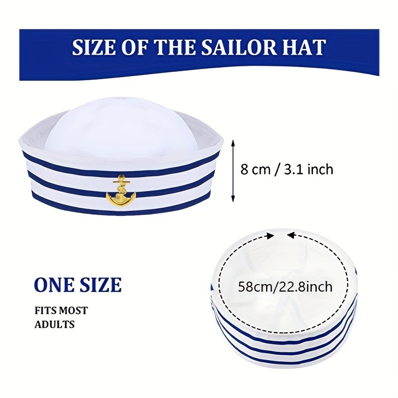 Navy Sailor Hat And Scarf Set For Men Women