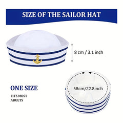 Navy Sailor Hat And Scarf Set For Men Women