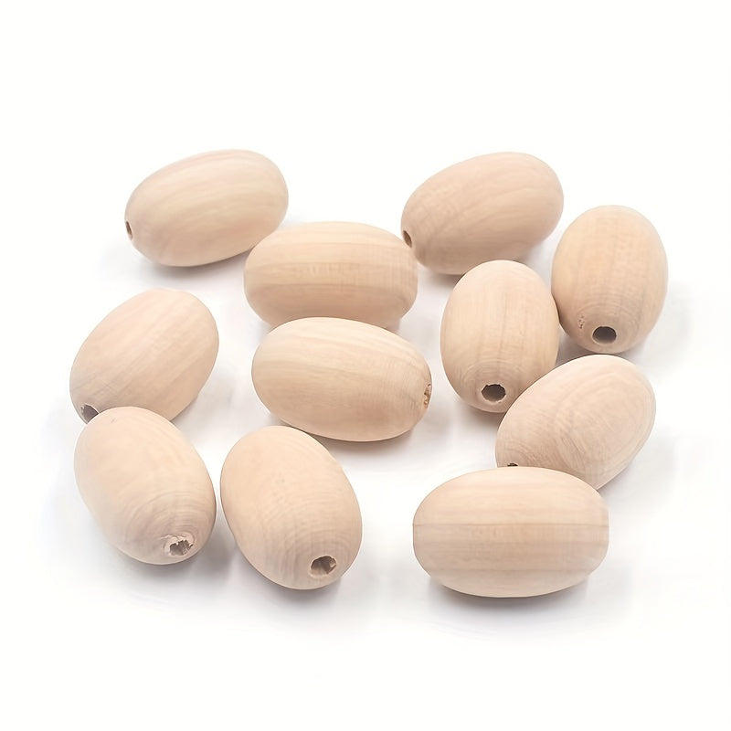 DIY Jewelry Kit for Kids: Oval Wooden Beads & Jujube Egg Shaped Beads