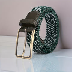 Men's Woven Perforated Buckle Belt for Casual Dating Wear