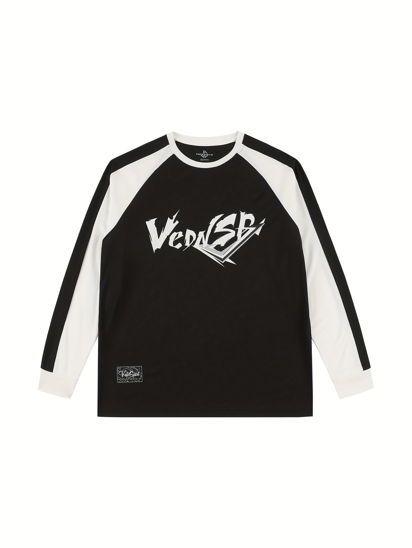 Block Pattern Print Men's Long Sleeve Active T-shirt for Spring Summer Autumn