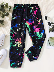 Colorful Ink Print Boys Casual Long Pants Spring Autumn Kids Clothing