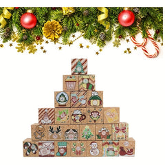 24pcs Christmas Advent Calendar Candy Box 24 Days Countdown