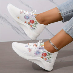 Women's Floral Print Sock Shoes Low Top Lightweight Running Shoes