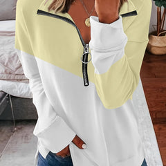 Zipper Sports Sweatshirt Casual Style Pullover Tops