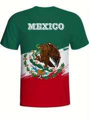 MEXICO 3D Digital Print Men's Graphic T-shirt Causal Tees Short Sleeve Pullover