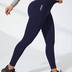 Letter Pattern High Waist Yoga Pants High Stretch