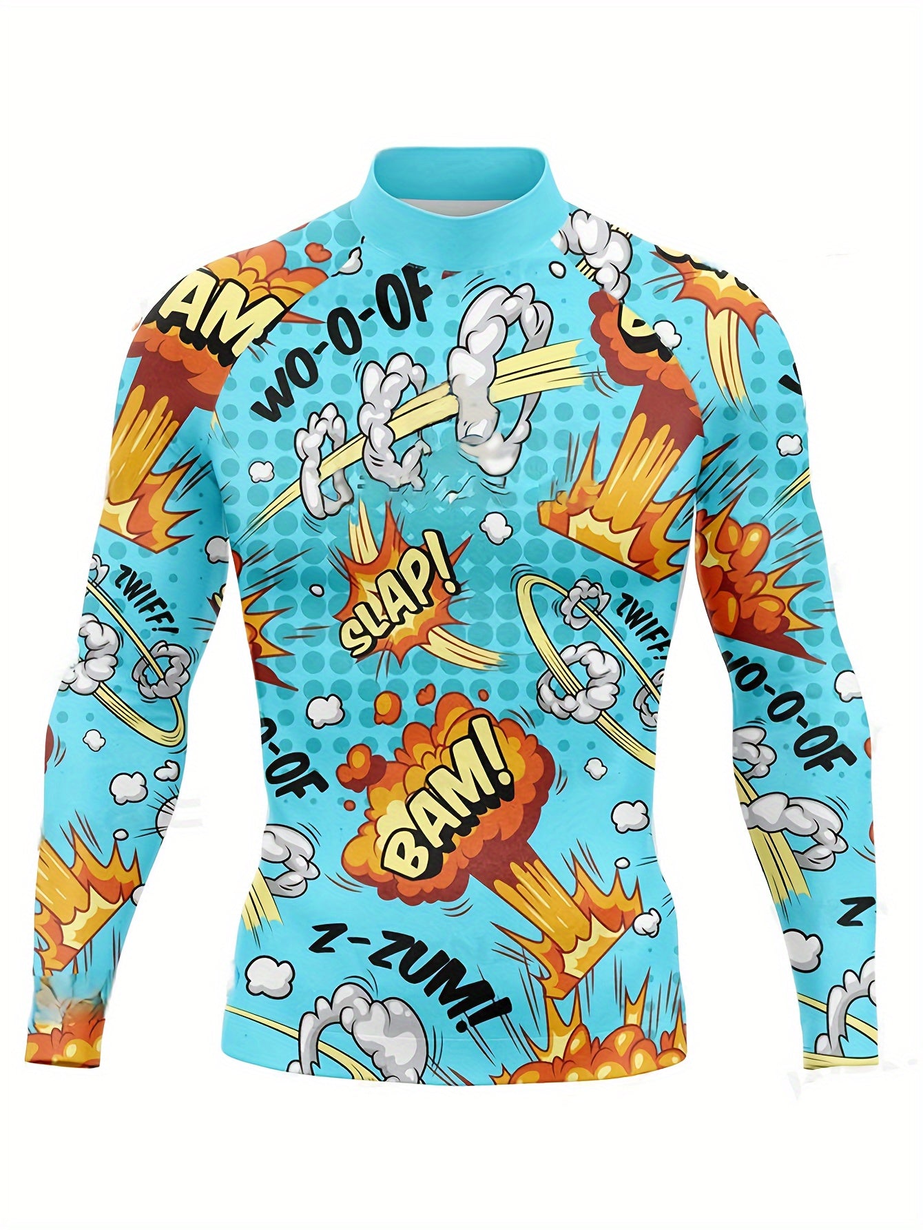 Men's Sun Protection Rash Guard Quick Dry Stand Collar Swimsuit Top