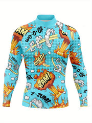 Men's Sun Protection Rash Guard Quick Dry Stand Collar Swimsuit Top