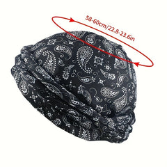 Ethnic Style Double Layer Headscarf Hat Soft And Comfortable