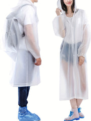 Reusable Portable Rain Poncho With Hood for Outdoor Activities