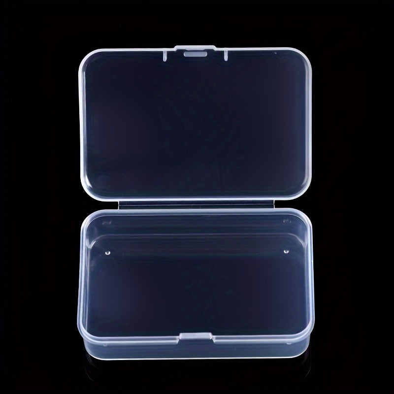 6pcs PP Plastic Transparent Storage Box Rectangular Organizer with Hinged Lid