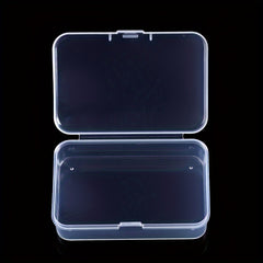 6pcs PP Plastic Transparent Storage Box Rectangular Organizer with Hinged Lid