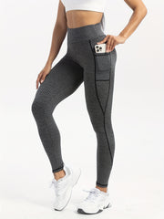 Women's Gray and Spliced Leggings for Yoga Running Fitness