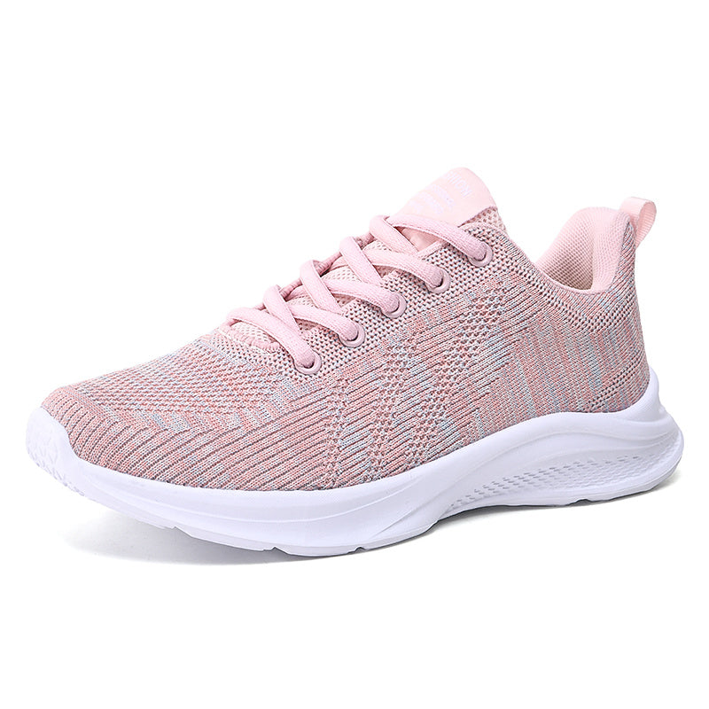 Casual Lace Up Sports Shoes Breathable Mesh Non slip Running Flat Shoes