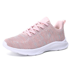 Casual Lace Up Sports Shoes Breathable Mesh Non slip Running Flat Shoes
