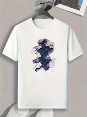 Starry Night Pattern Print Men's Sports T-shirt