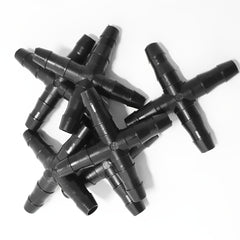 30pcs 1/4'' 4 Way Micro Hose Drip Irrigation Cross Joint Connectors