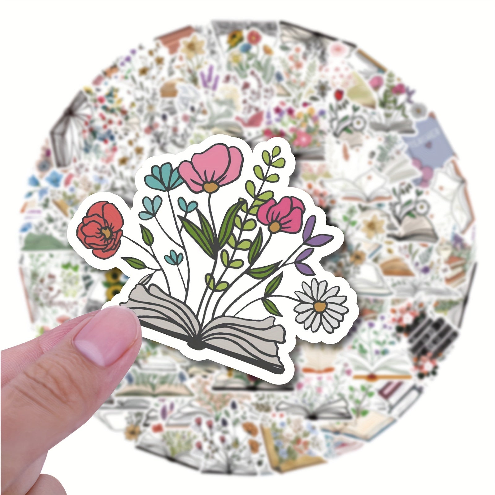 50pcs Reading Book Stickers Vinyl Decals for Journals Water Bottles Laptops Car