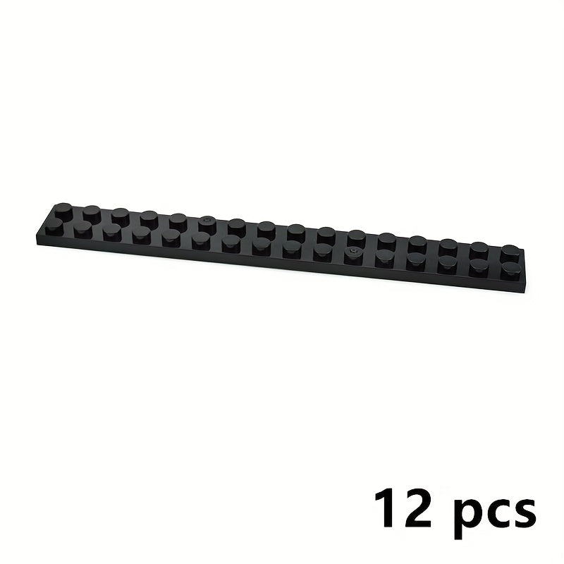 12pcs 2x16 Point Building Blocks Long Thin Blocks Educational Toys