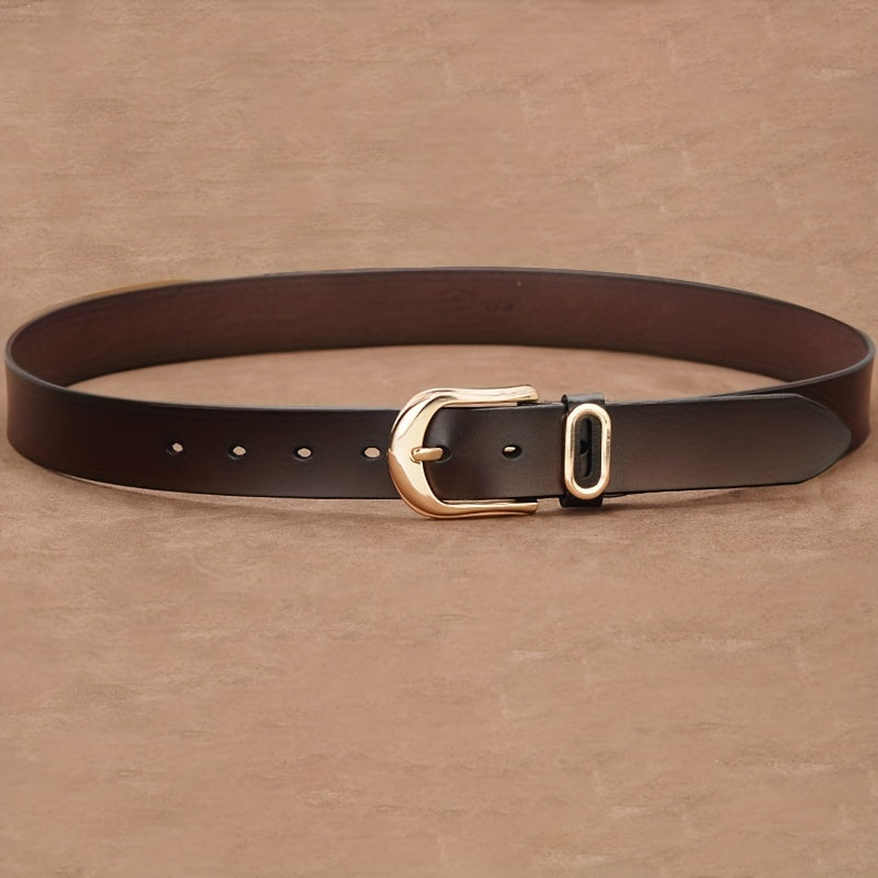 Leather Belt Solid Pin Buckle Casual Belt Unisex Jeans Pants Belt