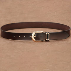 Leather Belt Solid Pin Buckle Casual Belt Unisex Jeans Pants Belt