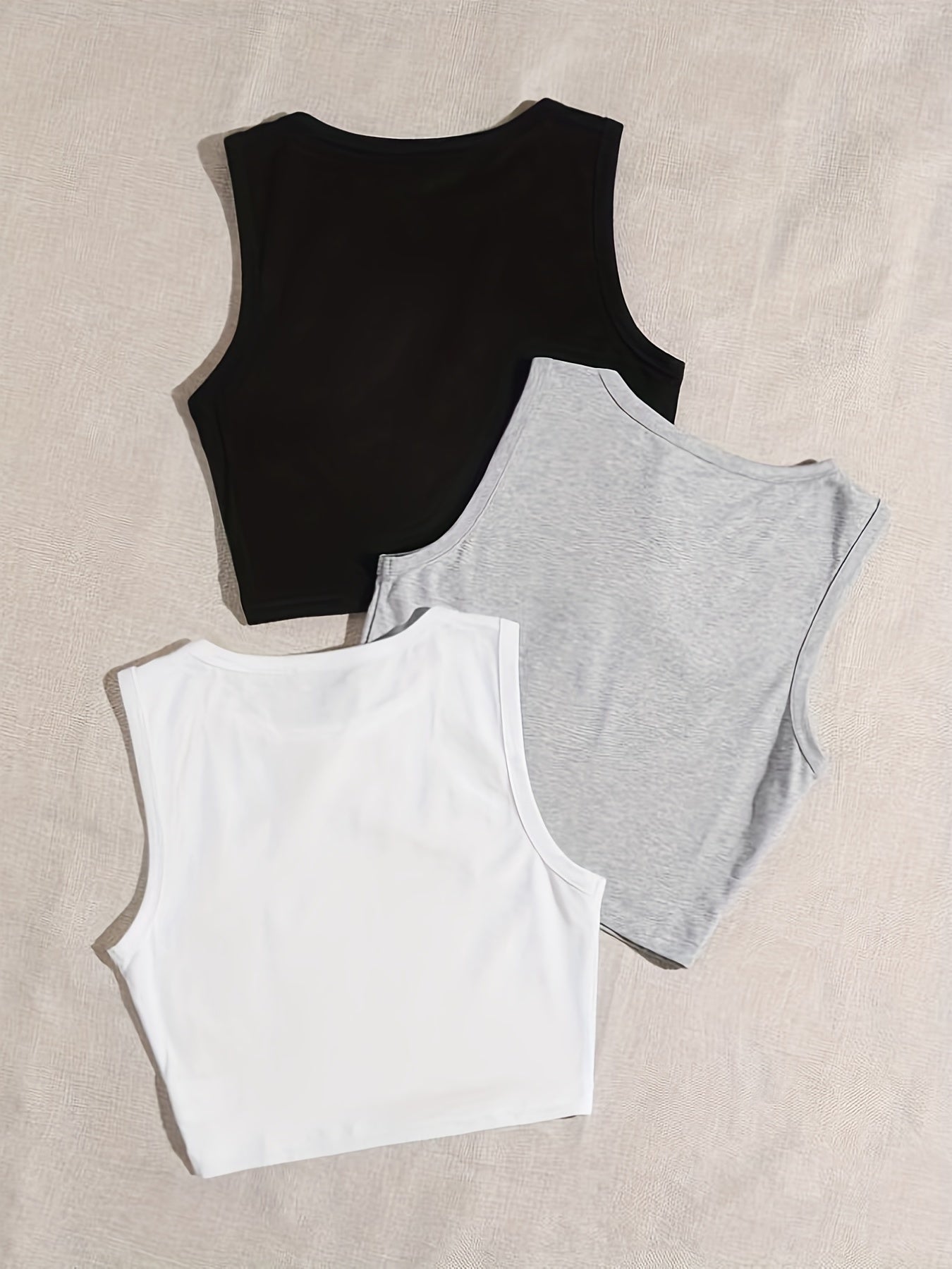 Set of 3 Y2K Graphic Print Crop Tank Tops