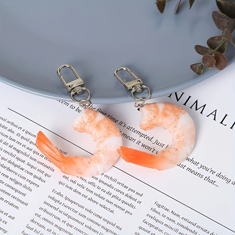 Simulated Shrimp Keychain Creative Seafood Car Key Pendant