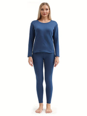 Women's Thermal Underwear Set Soft Base Layer Skiing Winter Warm Top & Leggings