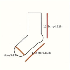 5 Pairs Men's Solid Crew Socks Breathable Plush Comfy Casual Unisex Socks