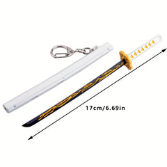 Mini Toy Samurai Key Chain Metal Sword Keychain Model Alloy Keychain For Men